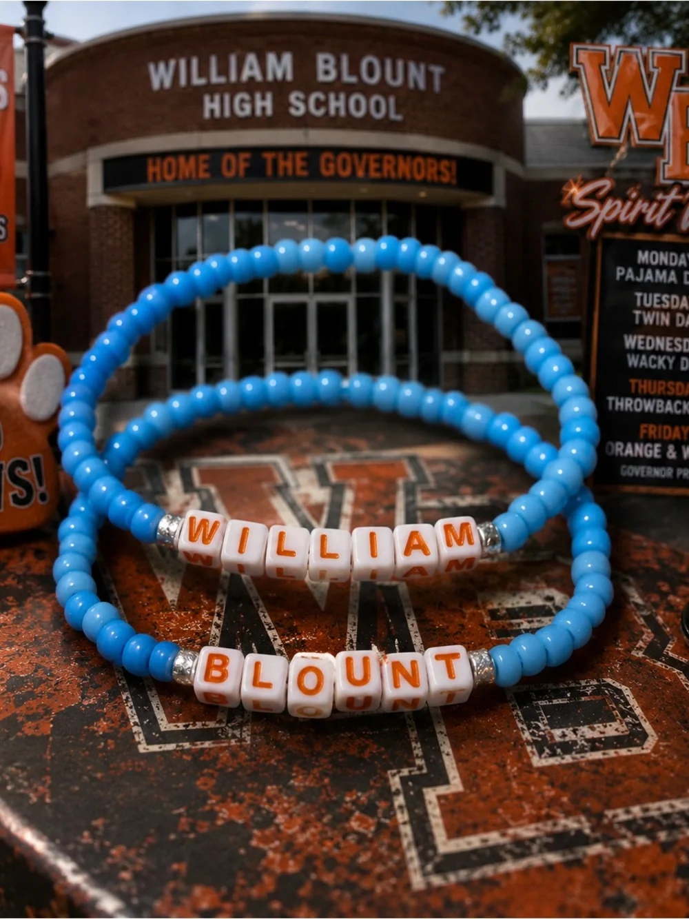William Blount Spirit Week Bracelet Set 8”